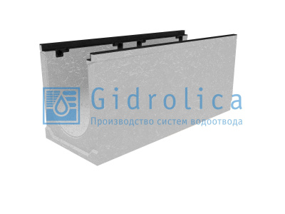 Лоток водоотводный бетонный коробчатый (СО-300мм), с чугунной насадкой КU 100.39,9 (30).44,5(37,5) - BGZ-S, № 10-0