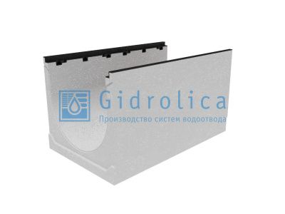 Лоток водоотводный бетонный коробчатый (СО-300мм), с чугунной насадкой КU 100.39,9 (30).44,5(37,5) - BGZ-S, № 10-0